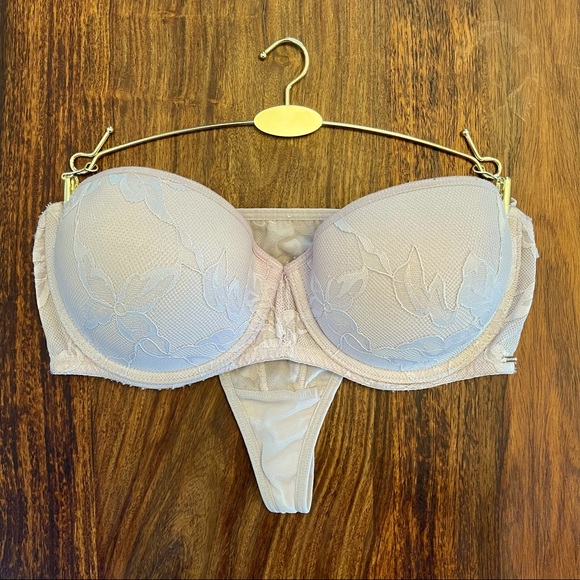 Beautiful light pink strapless bra & thong set - Picture 2 of 3